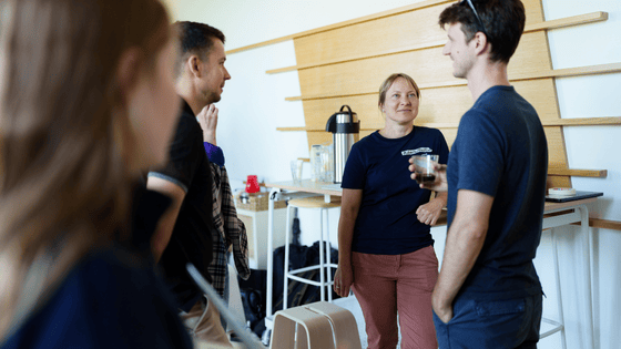 Photos of people talking to each other 