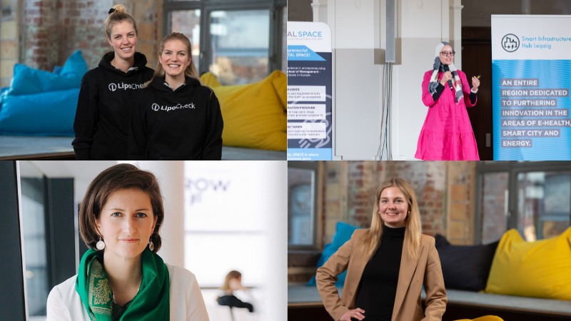 a collage of female founders from the SpinLab program