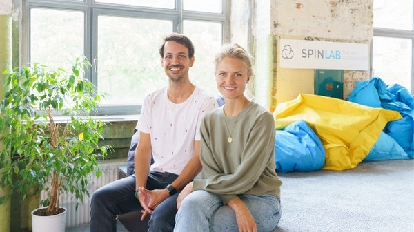 Founders of Planted sitting in SpinLab and smiling 
