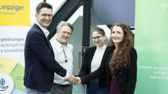 Leipziger Stadtwerke representatives together with the founders of startup elena international