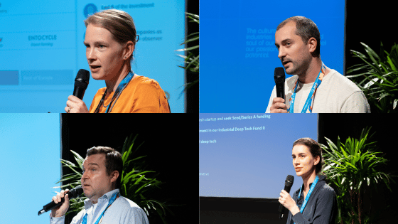 Photos of the speakers at the reserved pitch event