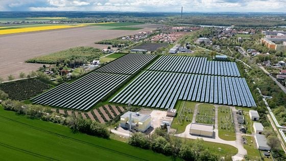 A photo of Germany’s largest solar thermal district heating plant