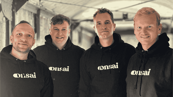 The foundes of onsai (4 men with a black hoodie and the onsai logo)